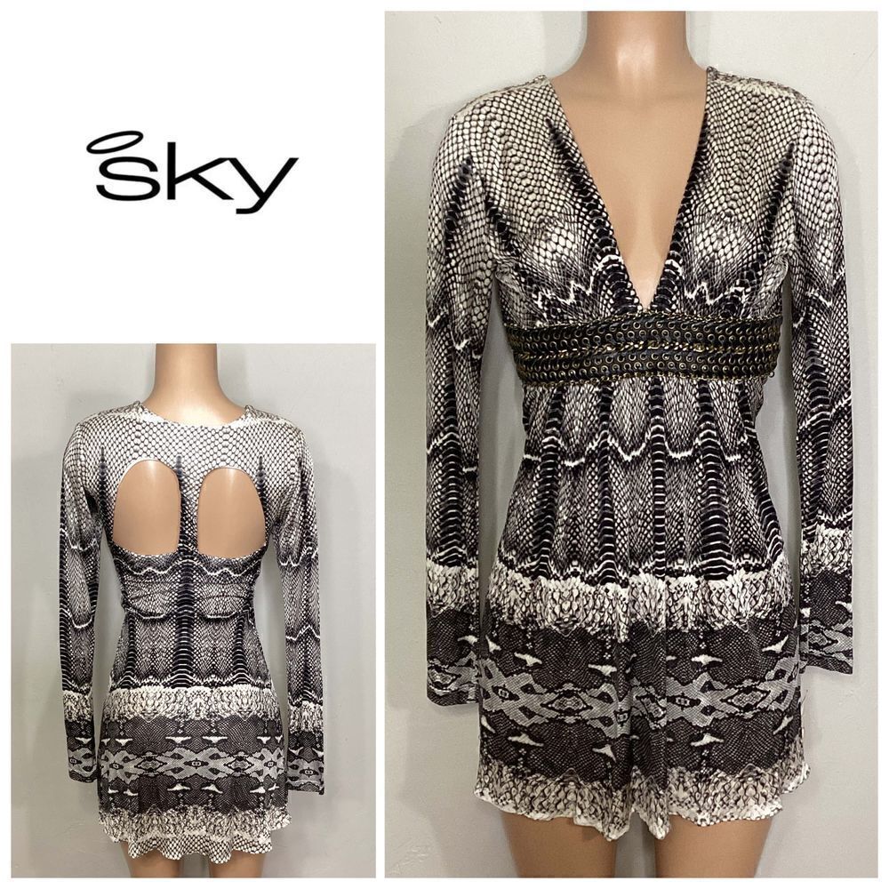 New. SKY python print long sleeve dress. $249